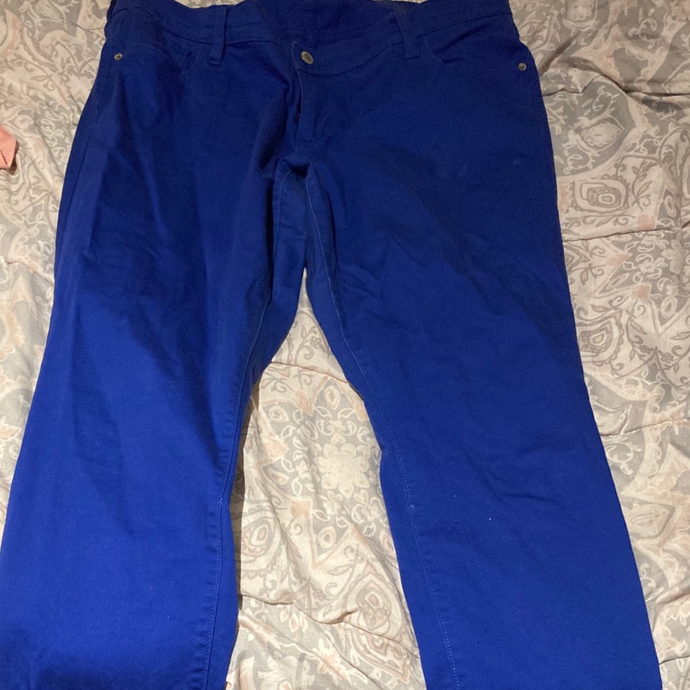 Blue plus size pants
